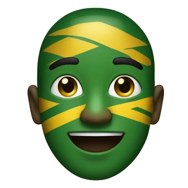 The number 100% in Jamaican colors, green black and gold  sticker