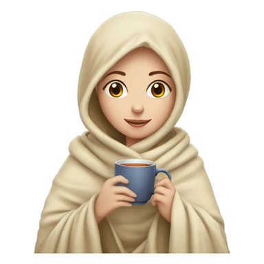 White Girl drinking tea with blanket on sticker