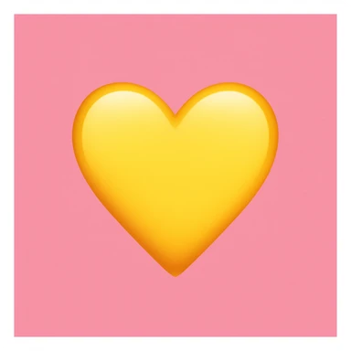 yellow heart emoji with a pink background sticker