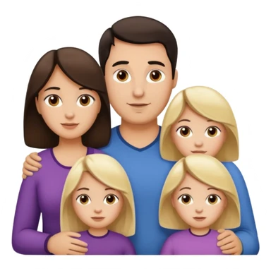Familia de 4 personas : Hombre gordito pelo oscuro, Mujer pelo cafe, hija 1 pelo mono , hija 2 pelo oscuro. sticker