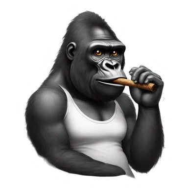 Gorilla wearing a t shirt smoking a cigar  sticker