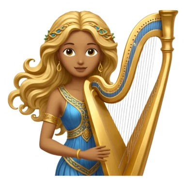 golden female musician statue sticker