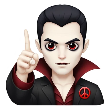 Black Vampire holding up the peace sign and his thumb  sticker