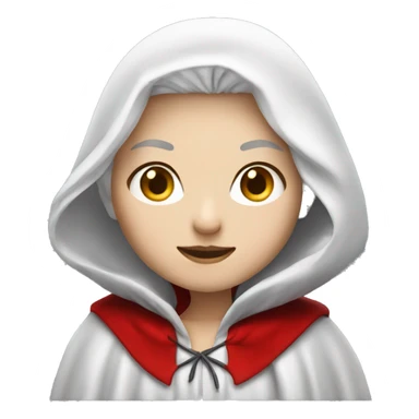 The white girl with white hair in the red cape and hood. sticker
