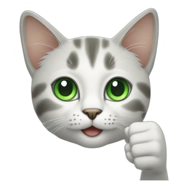 cat with green eyes thumbs up sticker