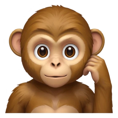 monkey listening hand on ear to help him hear better sticker