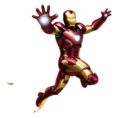 Iron Man flying up sticker