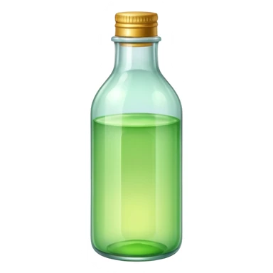 a bottle of light green liquid, vibrant, simple, clear sticker