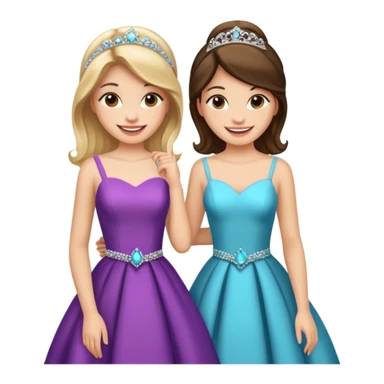 girls in a prom sticker