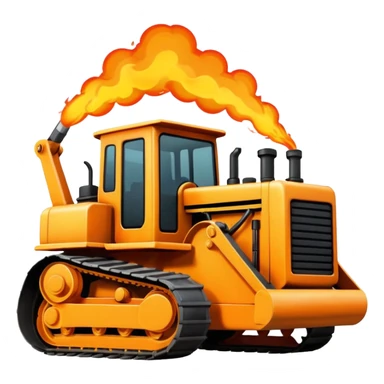 bulldozer on fire sticker