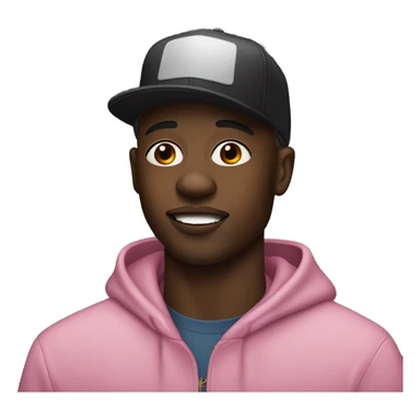 A black man that looks like dababy with a cap flipped to the side sticker