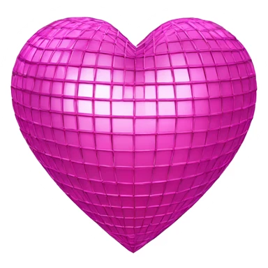 Pink disco ball heart sticker