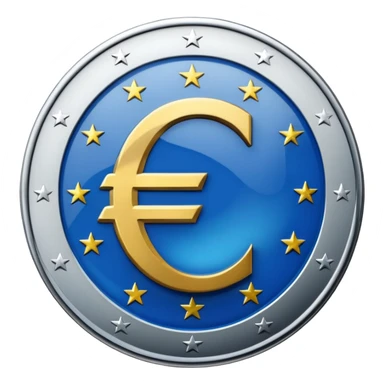 Transparent blue euro coin sticker