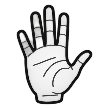 Line drawing of a hand sticker