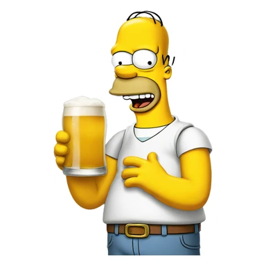 Homer simpson drink a beer sticker