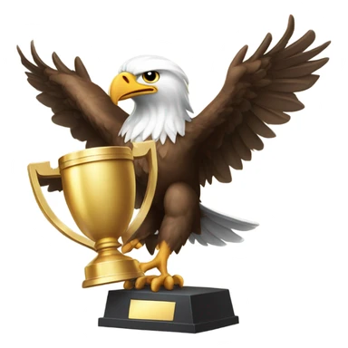 Eagle flying with a trophy  sticker