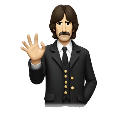 George Harrison Beatle holding hand up sticker