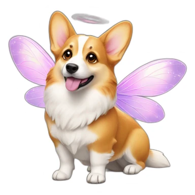 corgi as a fairy sticker