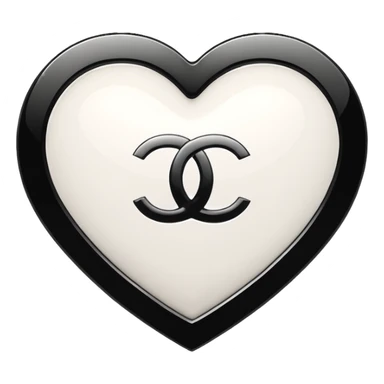 Chanel sport logo white heart sticker