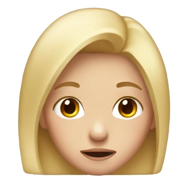 Blonde girl embarrassed with red face sticker