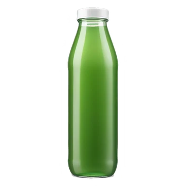 aesthetic green juice in tall clear full plastic drink bottle with white lid realistic soft textures sticker