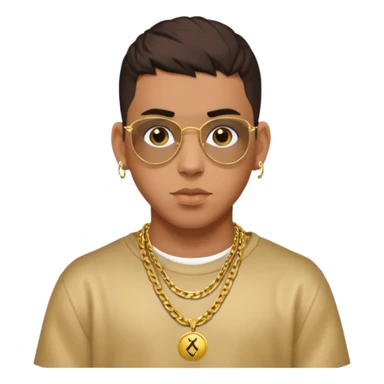 Bad Bunny, Latin Trap Singer with dark brown hair sticker