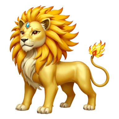 Pyroar-Solgaleo-Fakémon-hybrid-creature (full body)  sticker