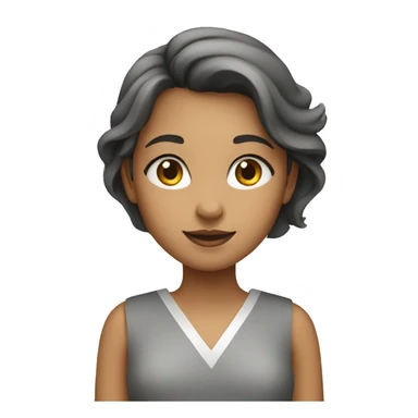 girl in a gray dress with road markings sticker