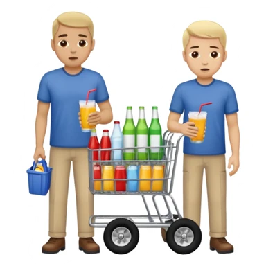 g'ildiragi singan ichimliklar ortilgan arava bir baloni singan uni yonida aka uka havotirli nigoh bilan bir biriga qarab turishibdi sticker