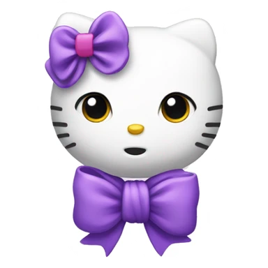 hello kitty with purple bow sticker