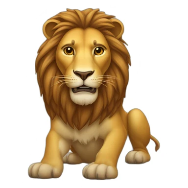 Un lion sur une lionne sticker