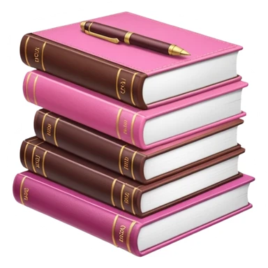 pink and brown modern books diary and pen sticker
