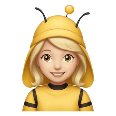 girl bee with party cap sticker