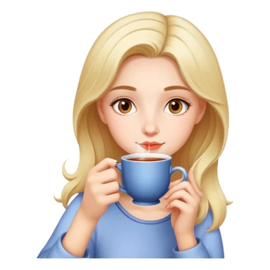 Una muchacha tomando te sticker