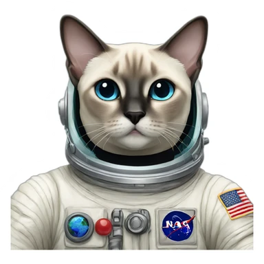 astronaut seal point siamese cat sticker