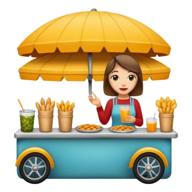 woman with street food sticker