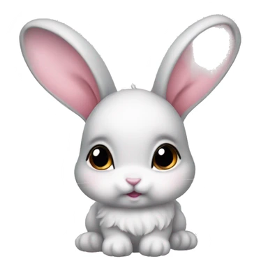 Baby bunny with coquette bow on ear sticker