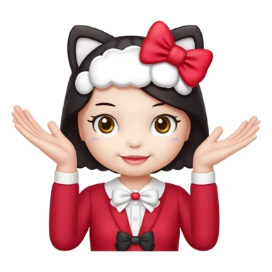 hello kitty holding up 67 in both hands sticker