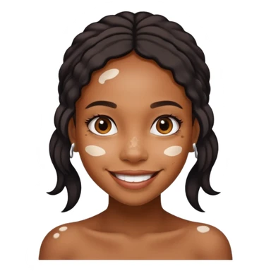 emoji of a black girls with vitiligo sticker