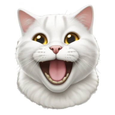 White British cat laughing emoji  sticker