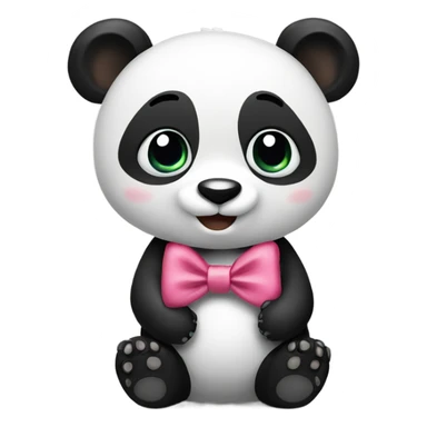 Panda bear with a bow sticker