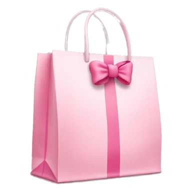 light pink shopping bag with bow sticker