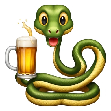 a snake with a glas of beer sticker