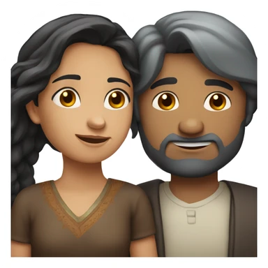 Love between a 30 years old white russian dark long hair girl and a 35 years old indian boy with dark hair sticker