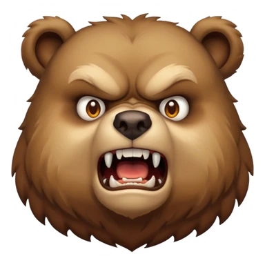angry bear full bust sticker