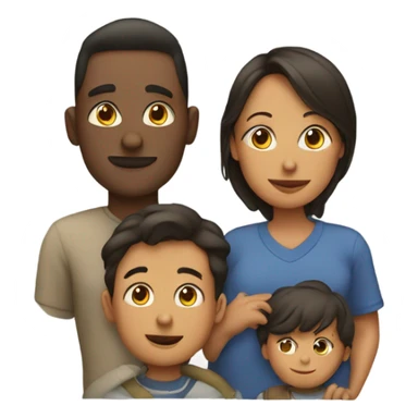 Dad mom and three son sticker