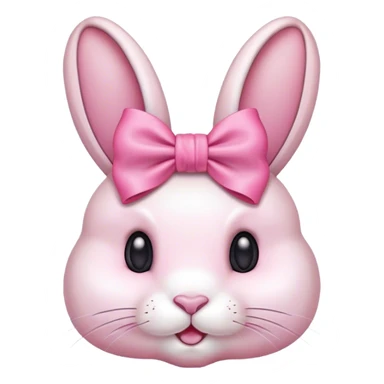 Bunny with a pink bow on head sticker