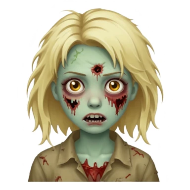girl zombie with messy blonde hair sticker