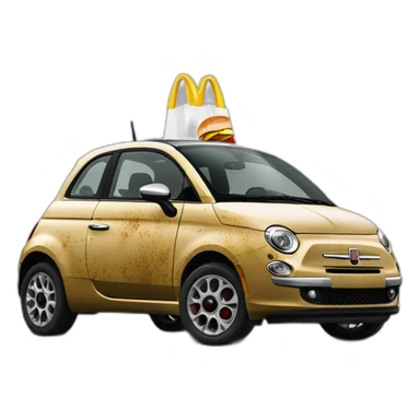 Dirty diesel fiat 500 at a McDonald’s drive through sticker
