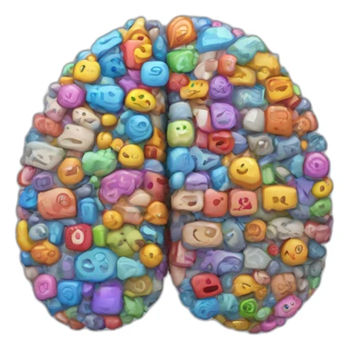 Brain made of software apps sticker